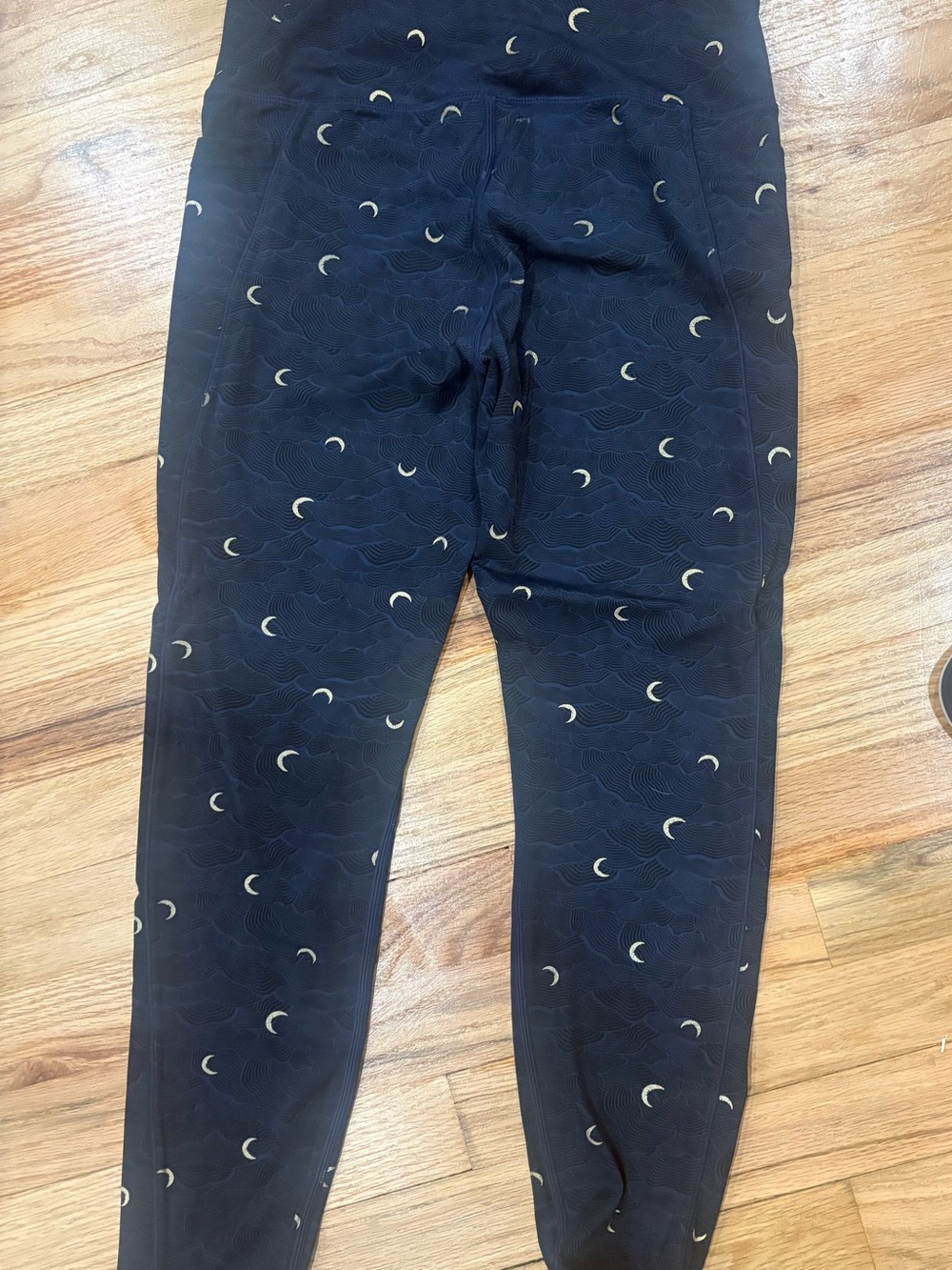 ZYIA Navy Leggings with Cream Crescent Moon Accents